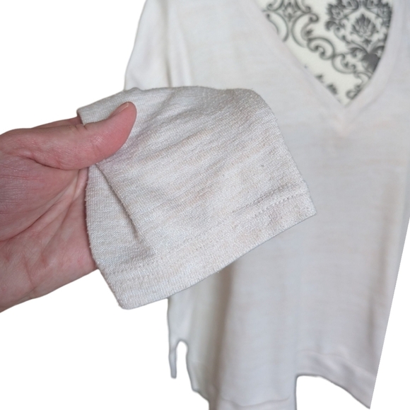 Banana Republic Top Women's L Minimalist Lounge Pilates Luxespun Boxy V-Neck - Picture 6 of 13